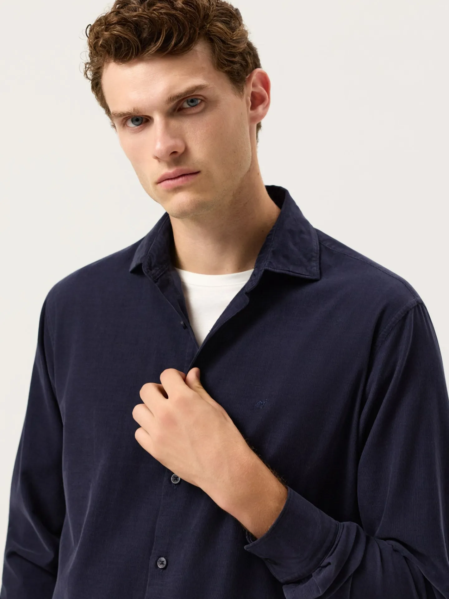 Clearance Regular Fit Baby Corduroy Shirt With Pigment-Dyed Finish Camisas Casuais