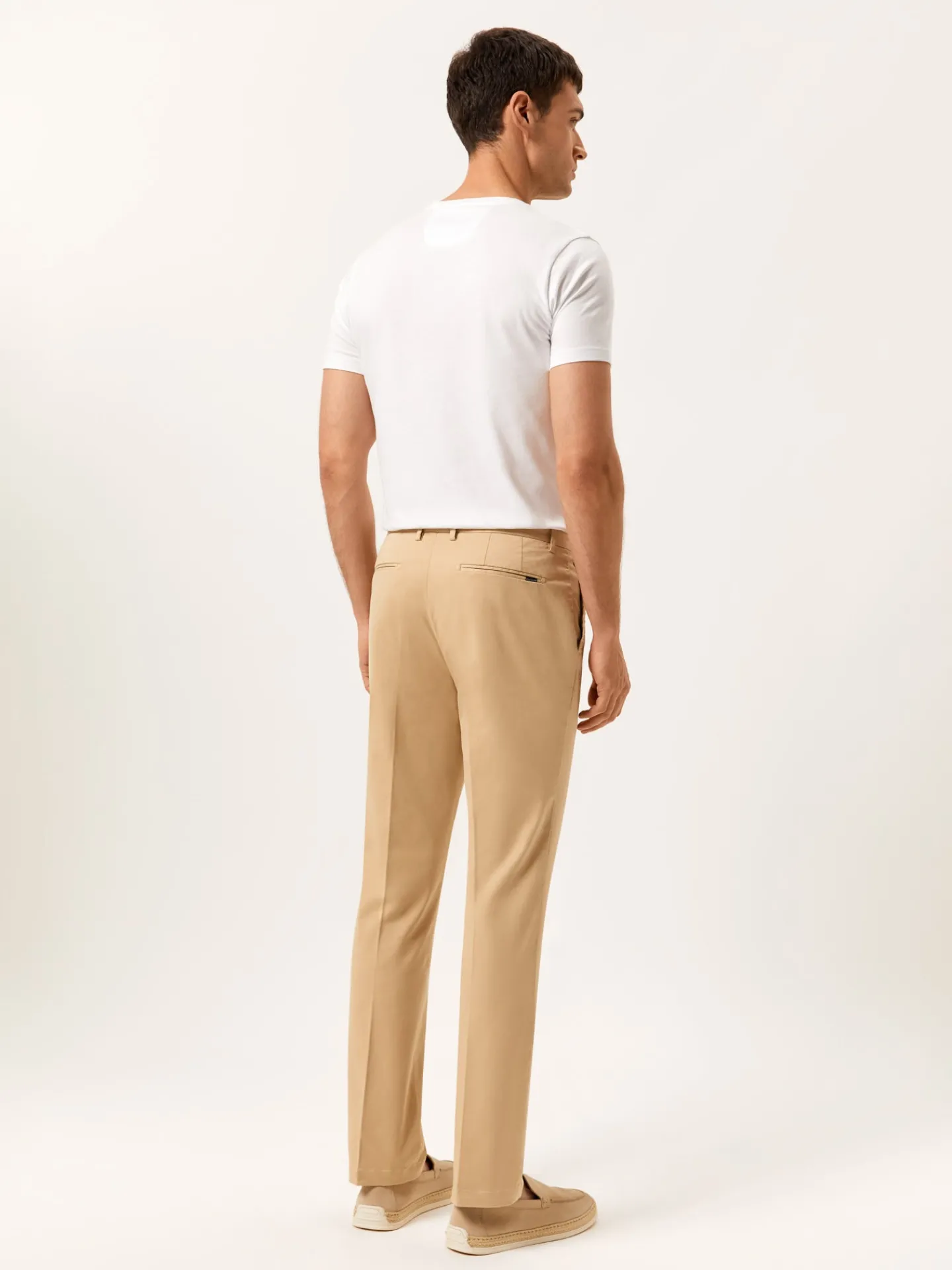 Online Regular Fit Casual Trousers in Comfort Cotton Calças Casuais|Calças Casuais