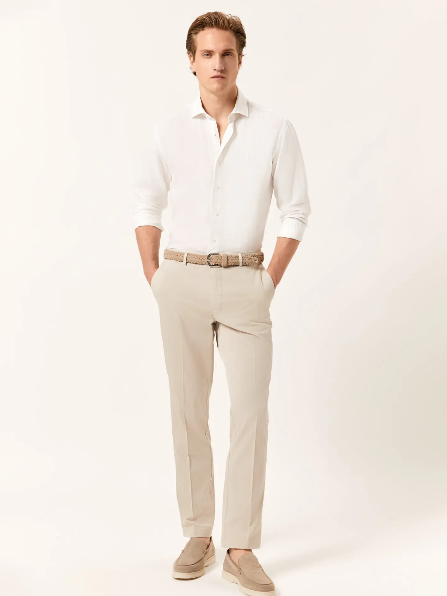 Hot Regular Fit Casual Trousers in Comfort Cotton Calças Casuais|Calças Casuais