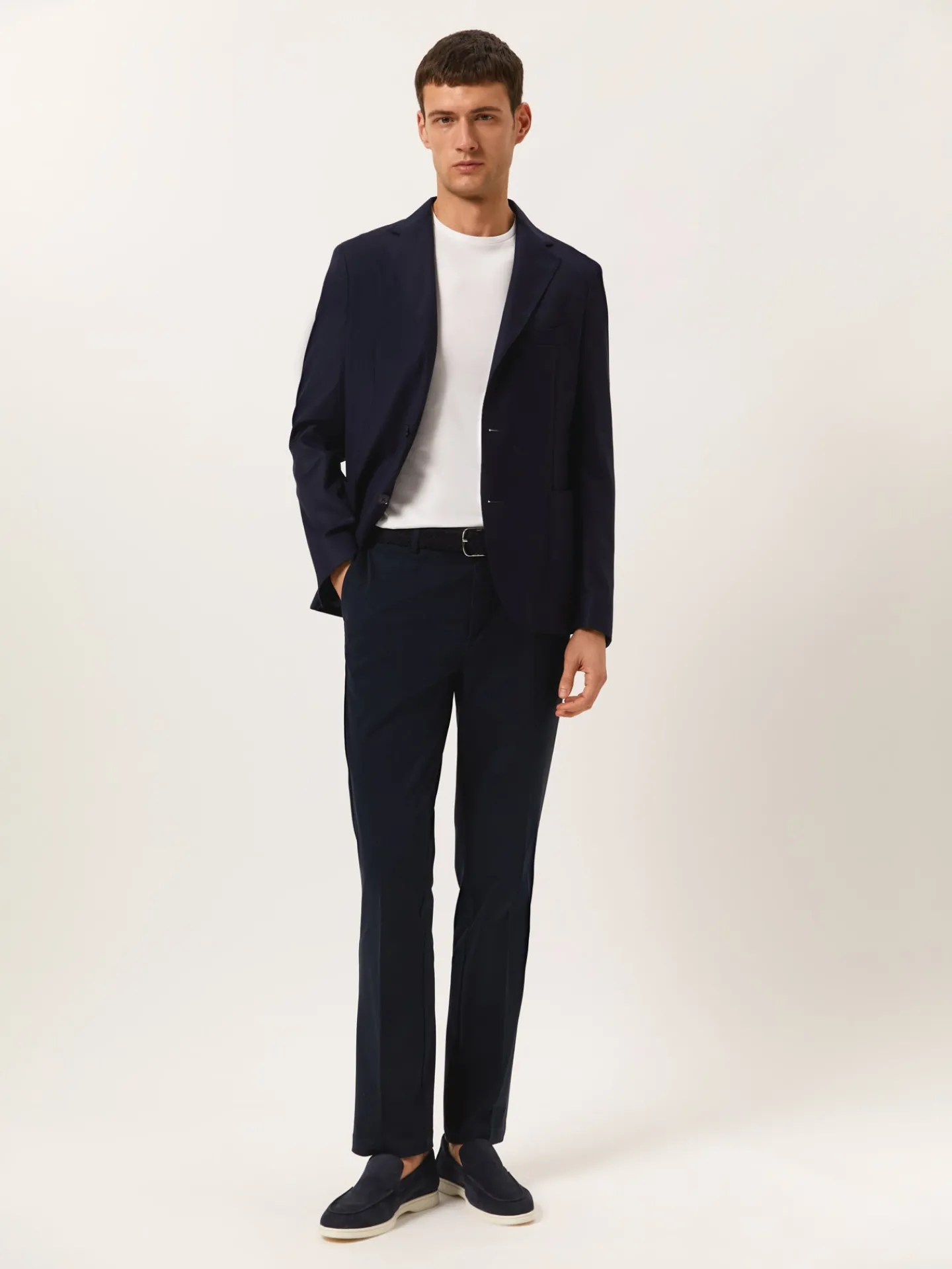 Sale Regular Fit Casual Trousers in Comfort Cotton Calças Casuais|Calças Casuais