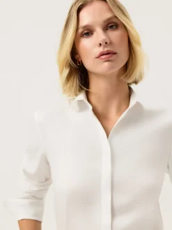 Outlet Regular Fit Cotton Herringbone Shirt MULHER Camisas