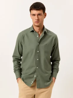 Hot Regular Fit Garment Dye Open Oxford Shirt in Comfort Cotton Camisas Casuais|Camisas Casuais