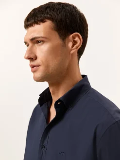 Discount Regular Fit Garment Dye Poplin Shirt in Comfort Cotton Camisas Casuais|Camisas Casuais