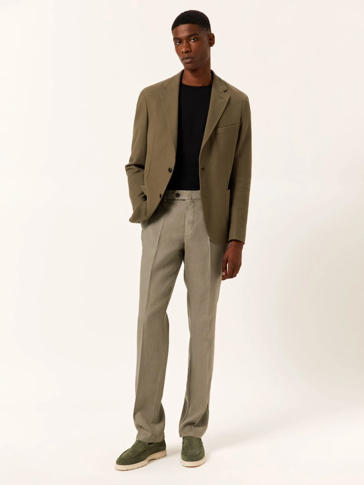 Best Regular fit Linen Casual Trousers Calças Casuais