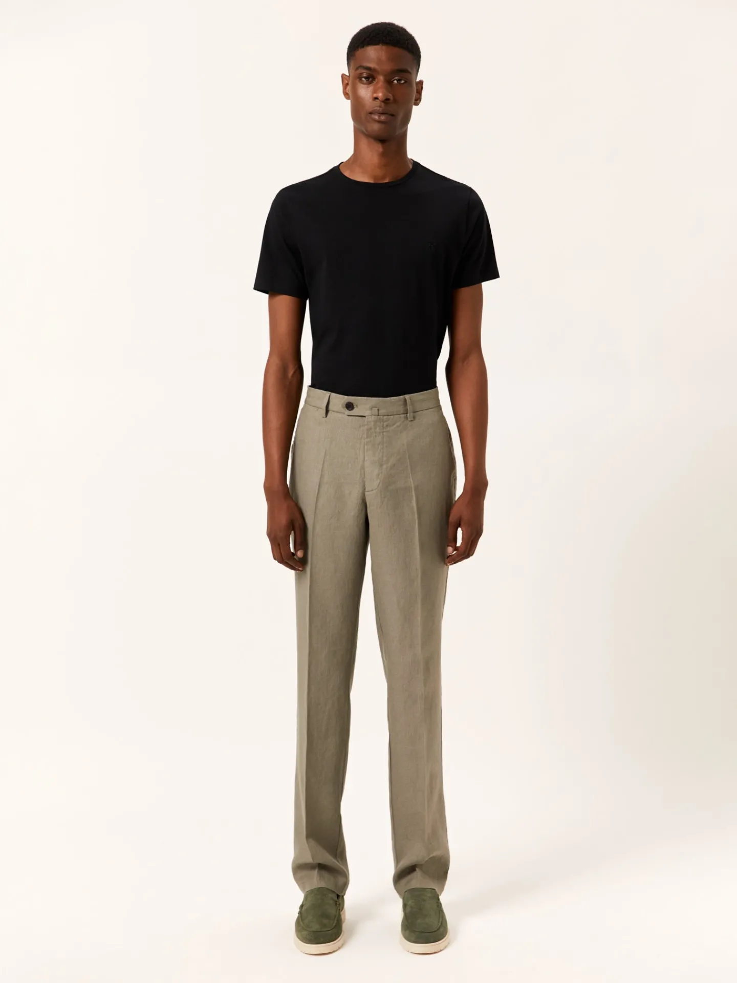Best Regular fit Linen Casual Trousers Calças Casuais