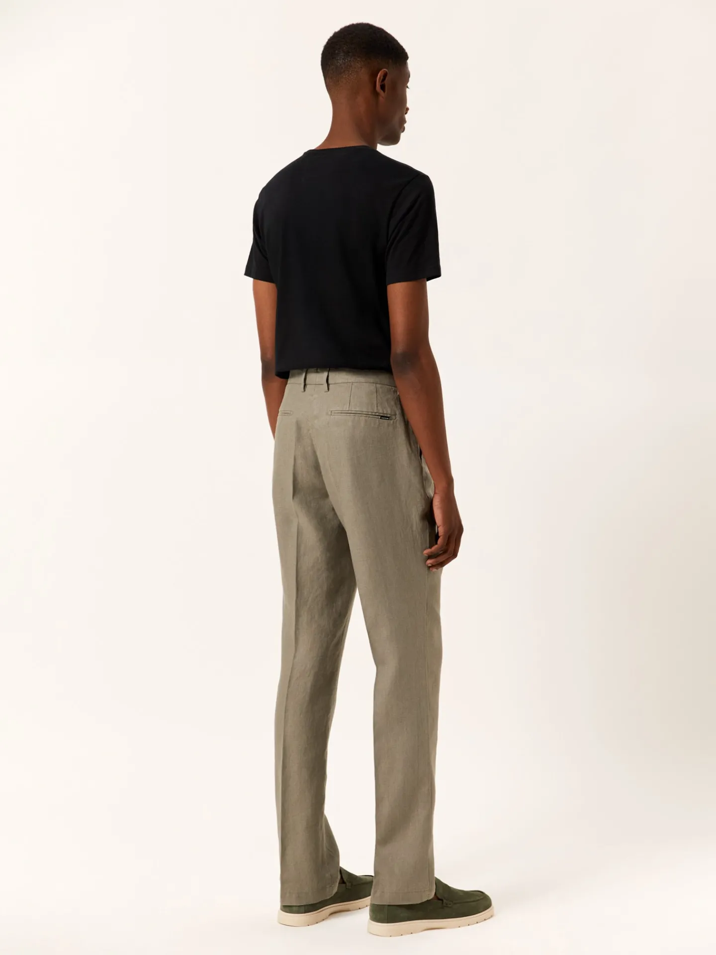 Best Regular fit Linen Casual Trousers Calças Casuais