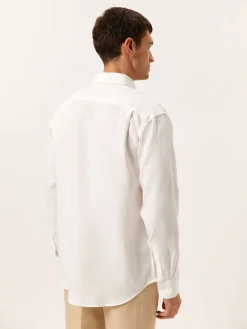 Online Regular Fit Open Shirt in 100% Linen Camisas Casuais|Camisas Casuais