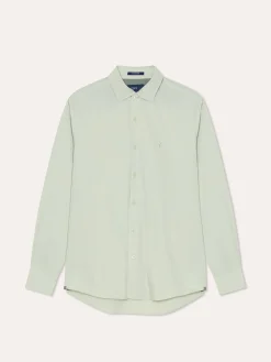 Discount Regular Fit Overdye Poplin Shirt with Open Collar Camisas Casuais