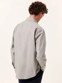 Discount Regular Fit Overdye Poplin Shirt with Open Collar Camisas Casuais