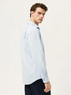 Best Regular Fit Overdye Poplin Shirt With Open Collar Camisas Casuais
