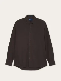 Best Regular Fit Overdye Poplin Shirt With Open Collar Camisas Casuais