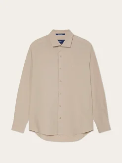 Best Regular Fit Overdye Poplin Shirt With Open Collar Camisas Casuais
