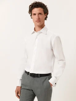 Outlet Regular Fit Performance Poplin with Oxford Collar and Double Cuffs Camisas Clássicas