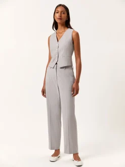 Sale Regular Fit Pinstripe Trousers In Rayon & Cotton Blend MULHER Fatos|Calças De Fato