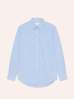 Best Regular Fit Striped Comfort Poplin Shirt With Open Collar MULHER Camisas