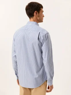 Regular Fit Striped Oxford Shirt in 100% BCI Cotton Camisas Casuais|Camisas Casuais