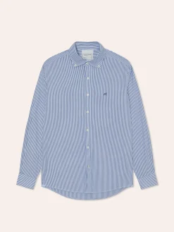 Regular Fit Striped Oxford Shirt in 100% BCI Cotton Camisas Casuais|Camisas Casuais