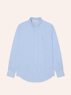 Discount Regular Fit Striped Oxford Shirt in 100% BCI Cotton Camisas Casuais|Camisas Casuais
