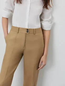 Regular Fit Suit Trousers In Viscose Linen Blend MULHER Fatos|Calças