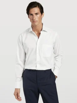 Outlet Regular Fit Travel Poplin Shirt in Comfort Cotton Camisas Clássicas|Camisas Clássicas
