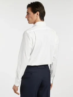 Outlet Regular Fit Travel Poplin Shirt in Comfort Cotton Camisas Clássicas|Camisas Clássicas