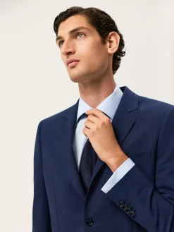 Regular Fit Twill Formal Shirt With Oxford Collar And Double Cuff Camisas Clássicas