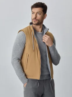 Outlet Reversible Vest With Distinct Fabrics On Each Side Coletes
