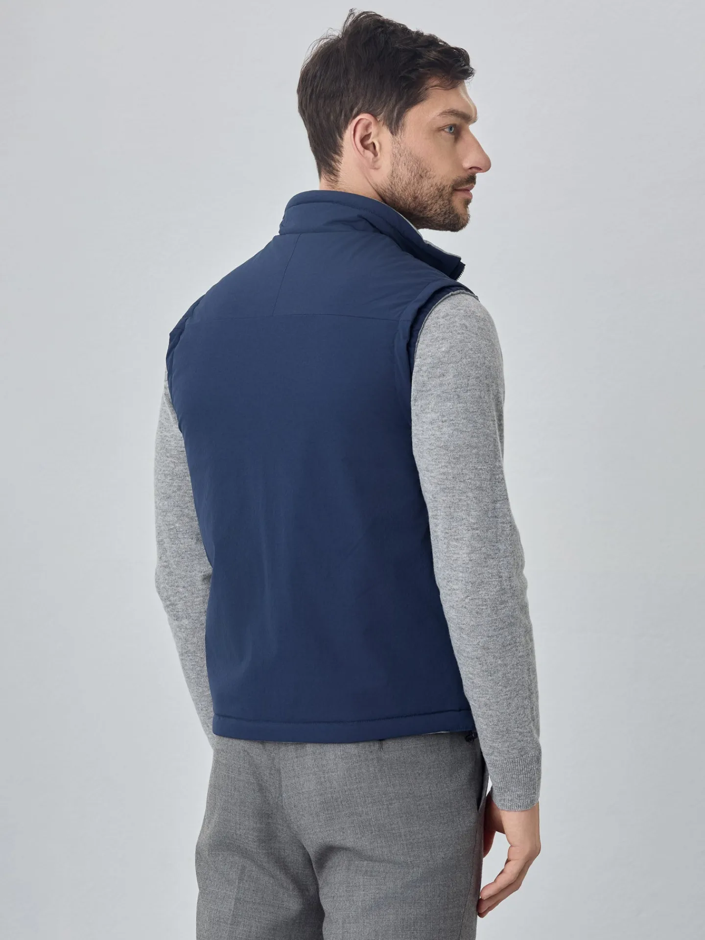 Outlet Reversible Vest With Distinct Fabrics On Each Side Coletes