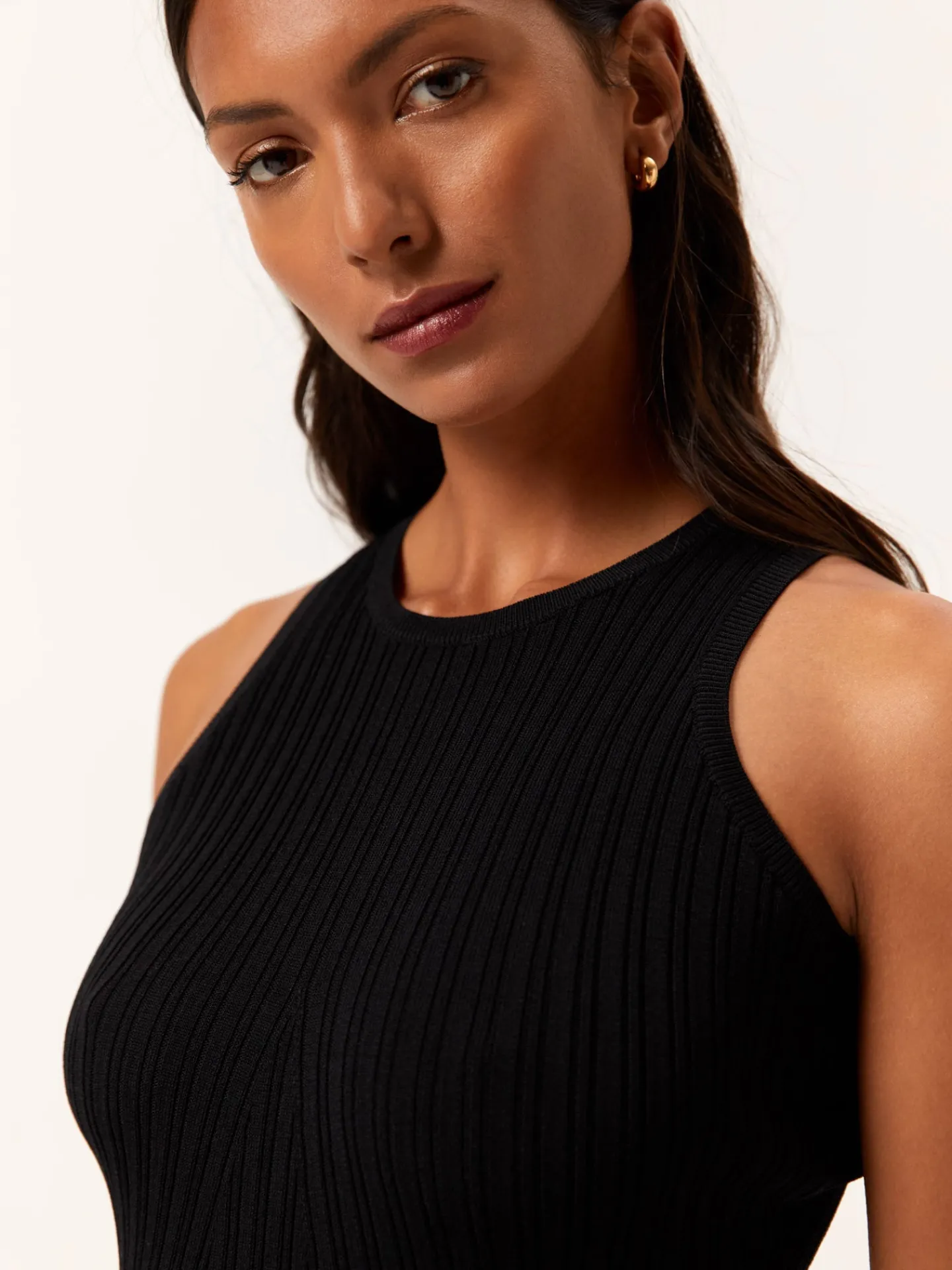 Discount Ribbed Tank Top In Viscose & Nylon Blend MULHER Tops