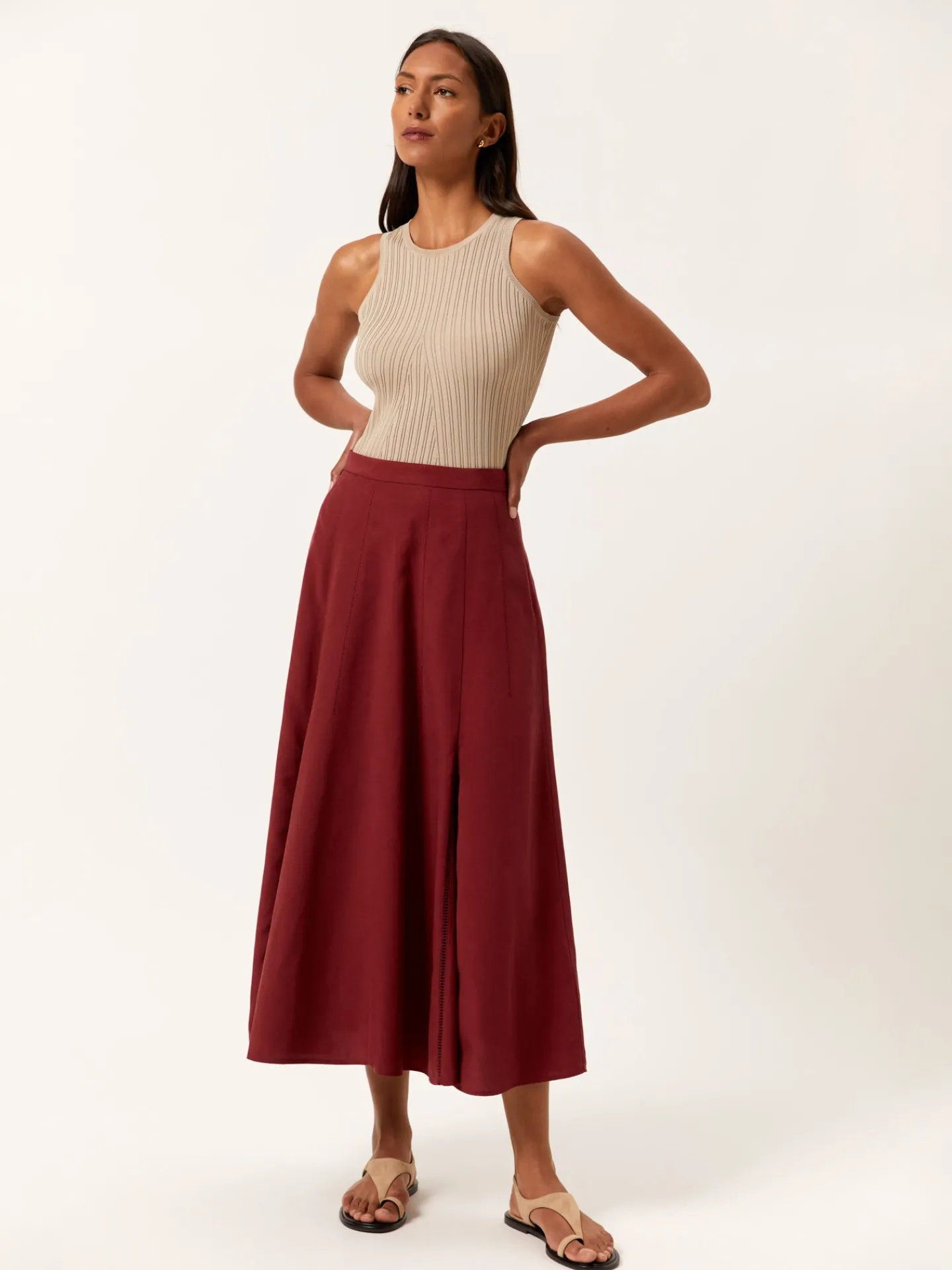 Discount Ribbed Tank Top In Viscose & Nylon Blend MULHER Tops