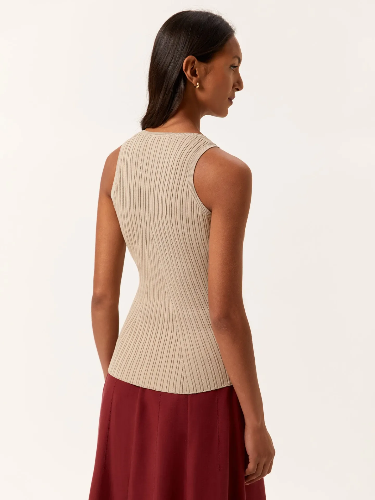 Discount Ribbed Tank Top In Viscose & Nylon Blend MULHER Tops