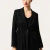 Online Single-Breasted Blazer In Striped Viscose Blend MULHER Fatos|Blazers