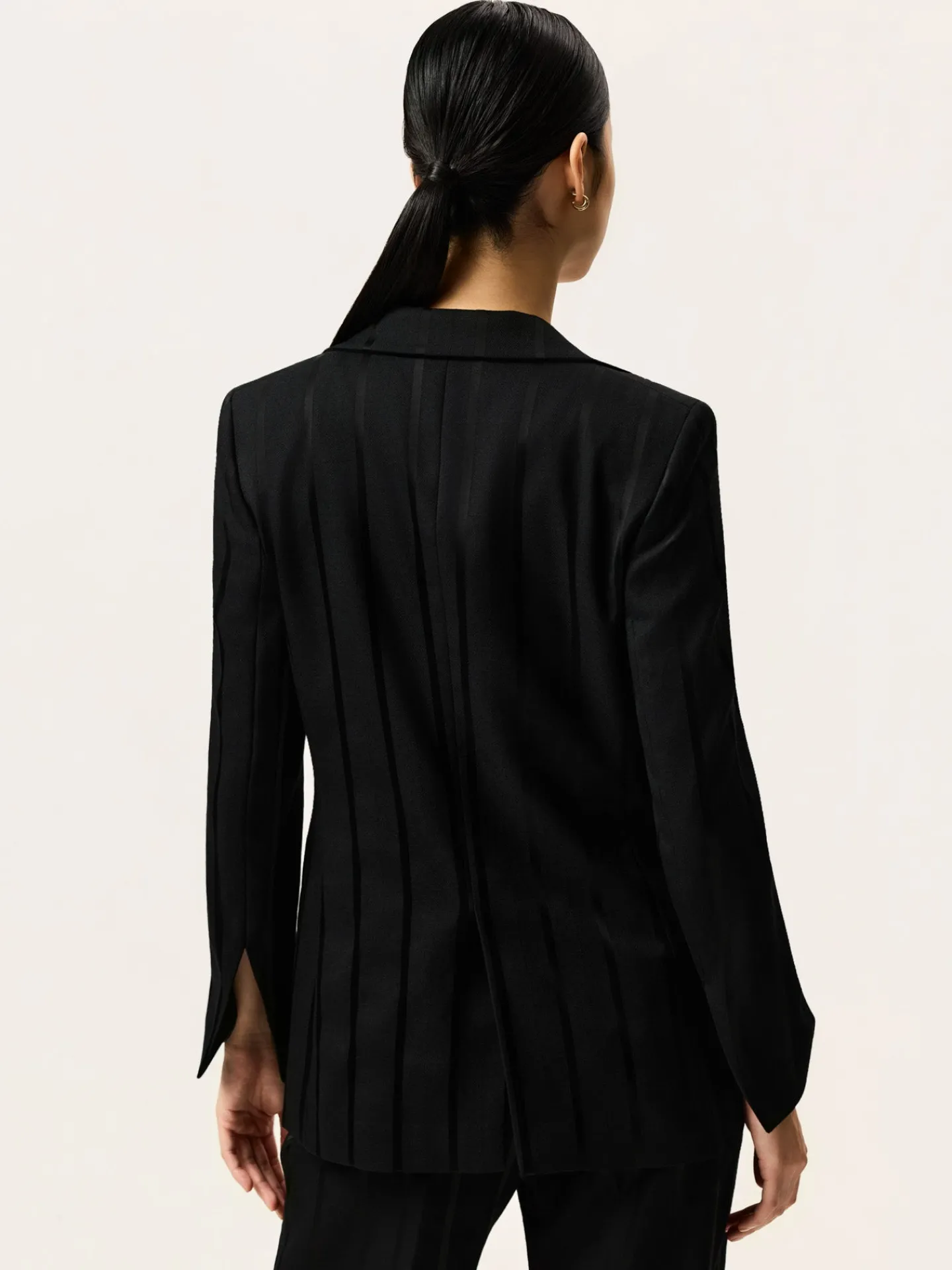 Online Single-Breasted Blazer In Striped Viscose Blend MULHER Fatos|Blazers