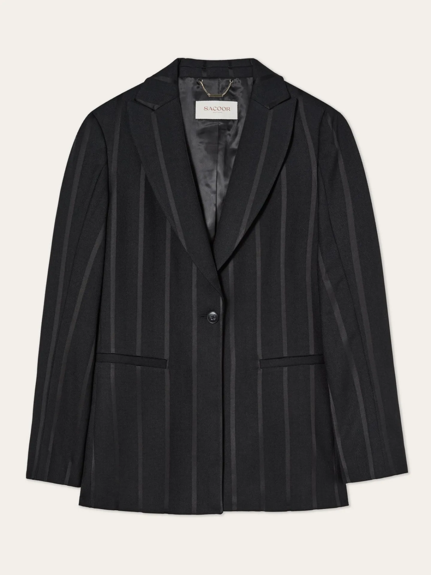 Online Single-Breasted Blazer In Striped Viscose Blend MULHER Fatos|Blazers