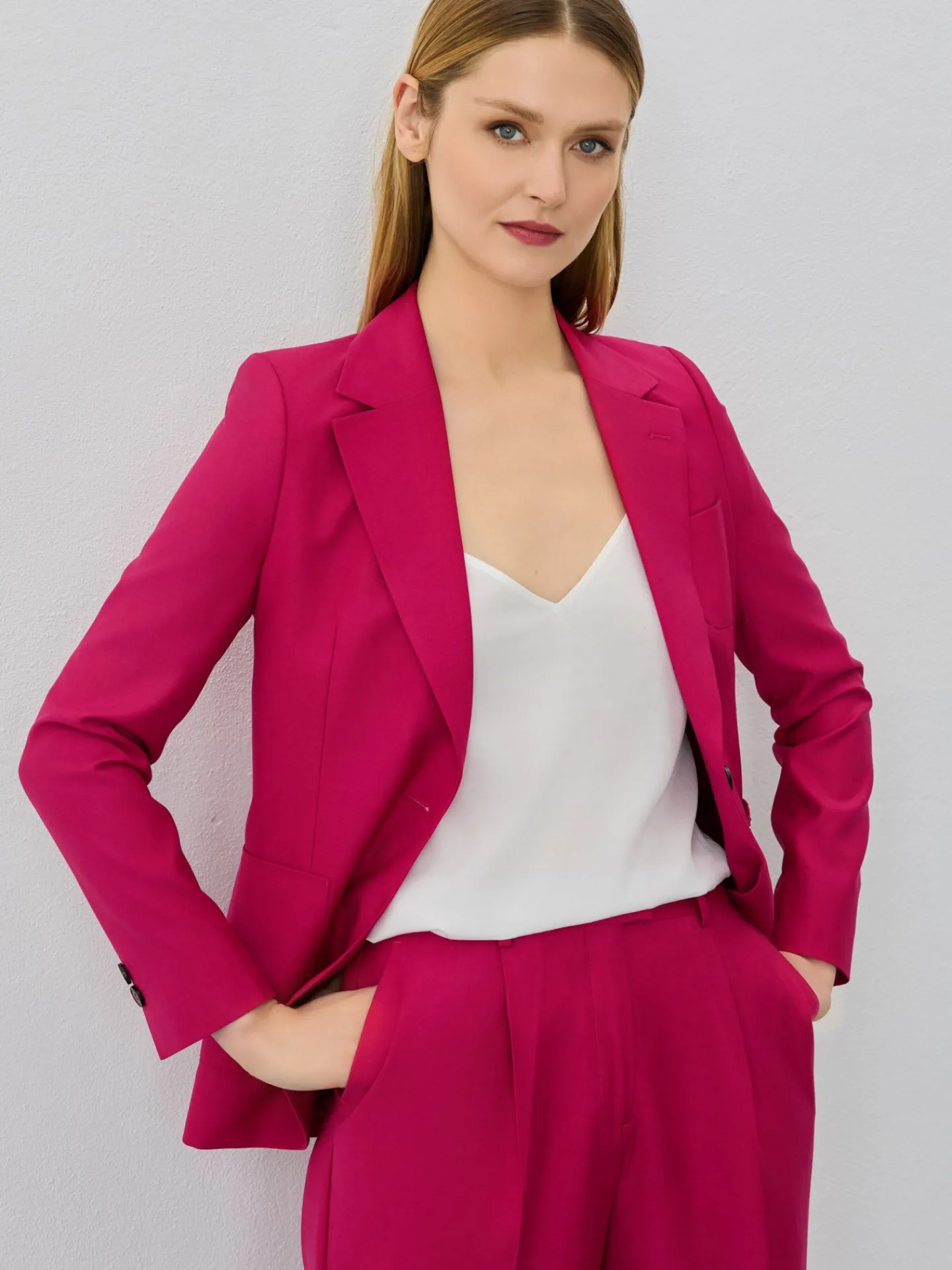 Single-Breasted Suit Blazer In Rayon Blend MULHER Fatos|Blazers