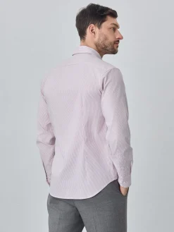 New Slim fit 100% bci cotton striped oxford shirt Camisas Casuais