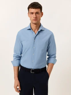 Clearance Slim Fit Casual Denim Shirt in 100% Cotton Camisas Casuais|Camisas Casuais