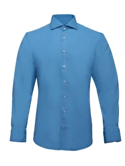 Clearance Slim Fit Casual Denim Shirt in 100% Cotton Camisas Casuais|Camisas Casuais