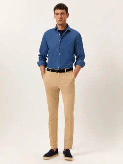 Hot Slim Fit Casual Denim Shirt in 100% Cotton Camisas Casuais|Camisas Casuais
