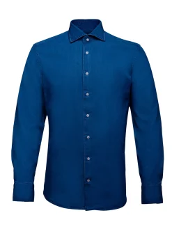 Hot Slim Fit Casual Denim Shirt in 100% Cotton Camisas Casuais|Camisas Casuais