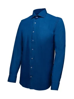 Hot Slim Fit Casual Denim Shirt in 100% Cotton Camisas Casuais|Camisas Casuais