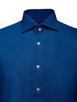 Hot Slim Fit Casual Denim Shirt in 100% Cotton Camisas Casuais|Camisas Casuais