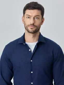 Discount Slim fit denim shirt Camisas Casuais
