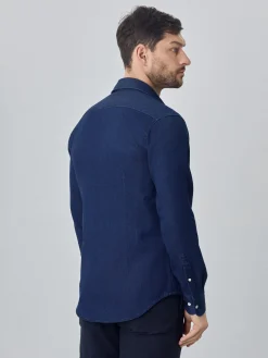 Discount Slim fit denim shirt Camisas Casuais