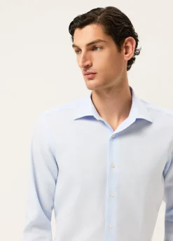 Slim Fit Dobby Formal Shirt With Oxford Collar Camisas Clássicas