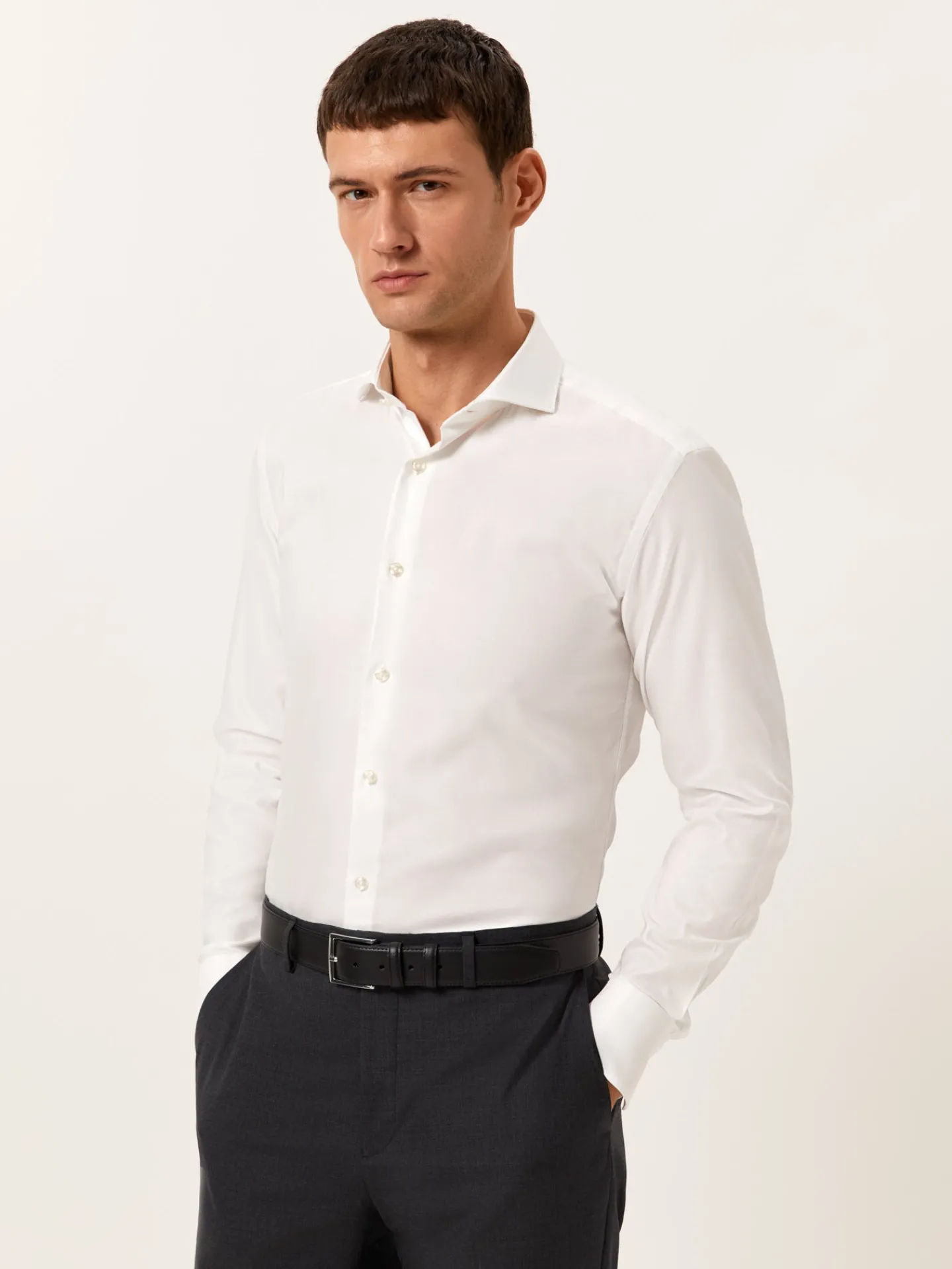 Hot Slim Fit Formal Oxford Shirt in 100% Cotton Camisas Clássicas|Camisas Clássicas