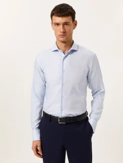 Outlet Slim Fit Formal Oxford Shirt in 100% Cotton Camisas Clássicas|Camisas Clássicas