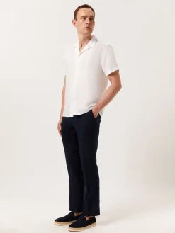 Hot Slim Fit Garment Dye Cotton Linen Shirt with Mao Collar Camisas Casuais