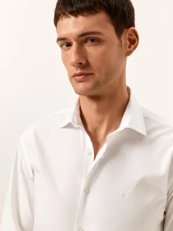 Best Slim Fit Garment Dye Poplin Open Shirt in Comfort Cotton Camisas Casuais|Camisas Casuais