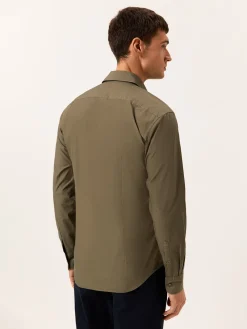 Discount Slim Fit Garment Dye Poplin Open Shirt in Comfort Cotton Camisas Casuais|Camisas Casuais